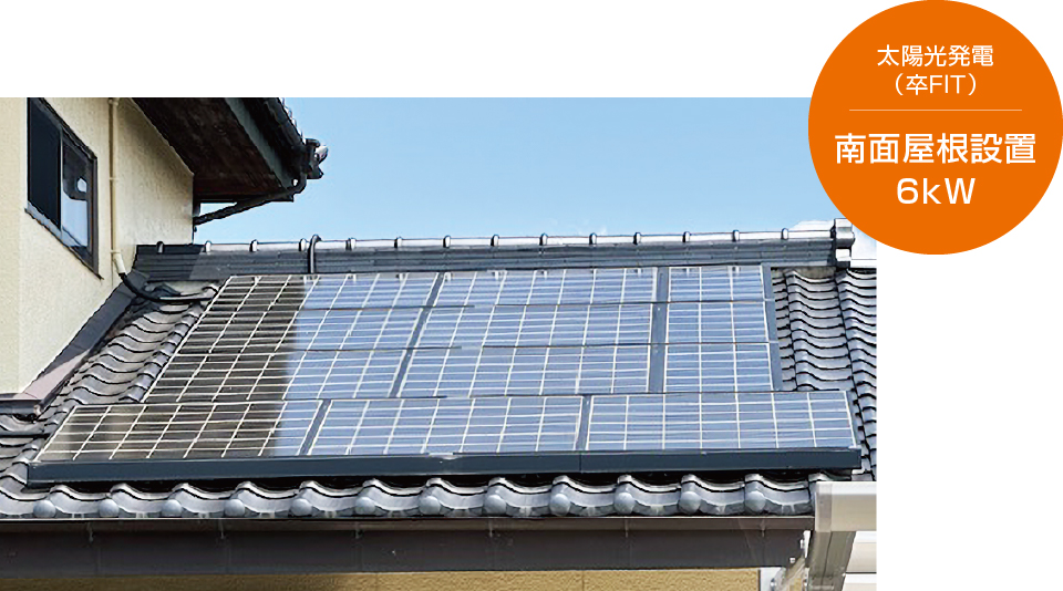 イメージ：太陽光発電（卒FIT）南面屋根設置6kW